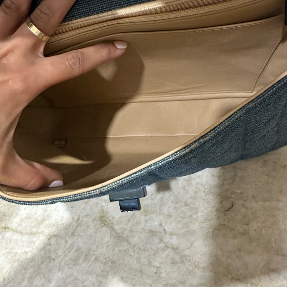 Chanel Mademoiselle top handle denim chocolate bar clutch - Picture 15 of 16